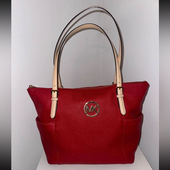 Red Michael Kors Tote. - Picture 1 of 5